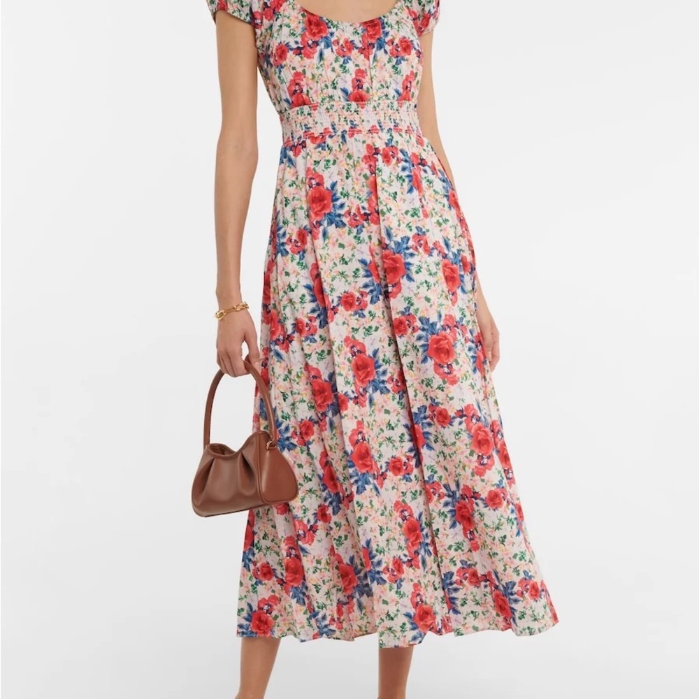 Floral Print Midi Dress LOVESHACKFANCY